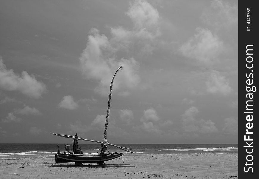 Raft Canoe at Jericoacoara Beach - Brazil. Raft Canoe at Jericoacoara Beach - Brazil