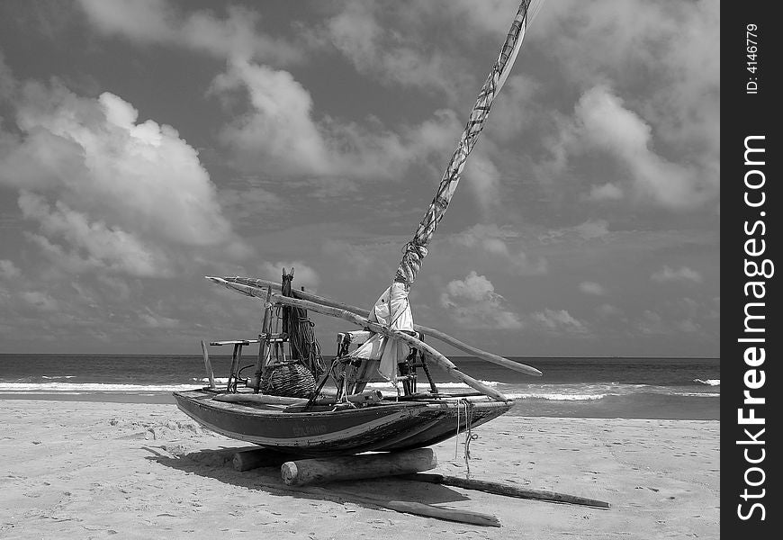 Raft Canoe at Jericoacoara Beach - Brazil. Raft Canoe at Jericoacoara Beach - Brazil