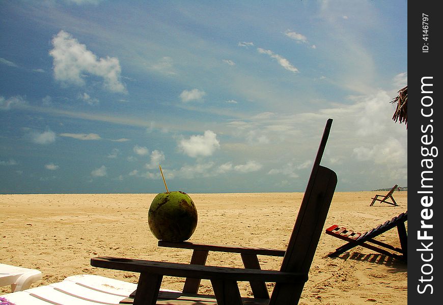 Landscape of Prainha Beach with Cocoa and Chairs - Brazil. Landscape of Prainha Beach with Cocoa and Chairs - Brazil