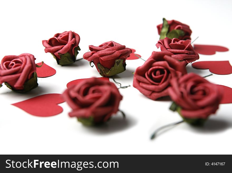 Photo of hearts and roses. Photo of hearts and roses