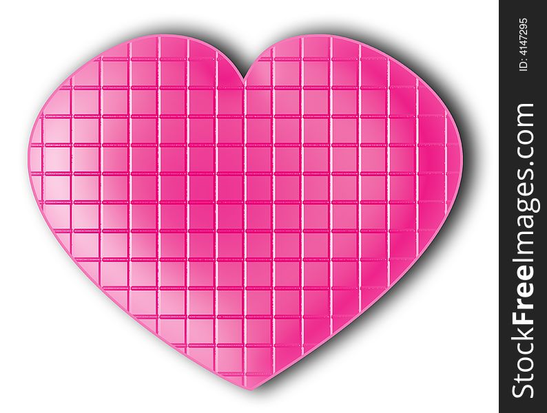 Illustration of pink love heart. Illustration of pink love heart