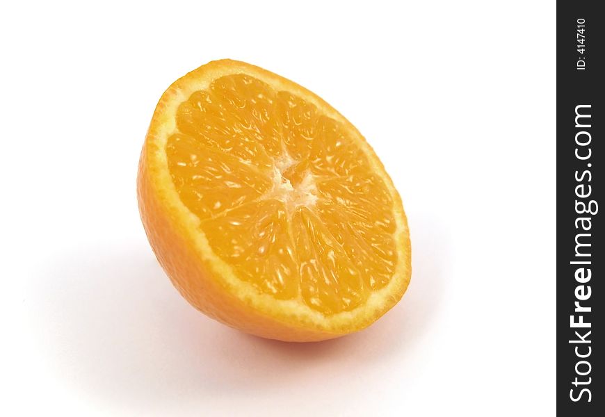 Tangerine fresh half isolated on white background. Tangerine fresh half isolated on white background