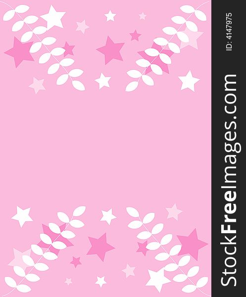 Pink Decoration: Stars, Leaves