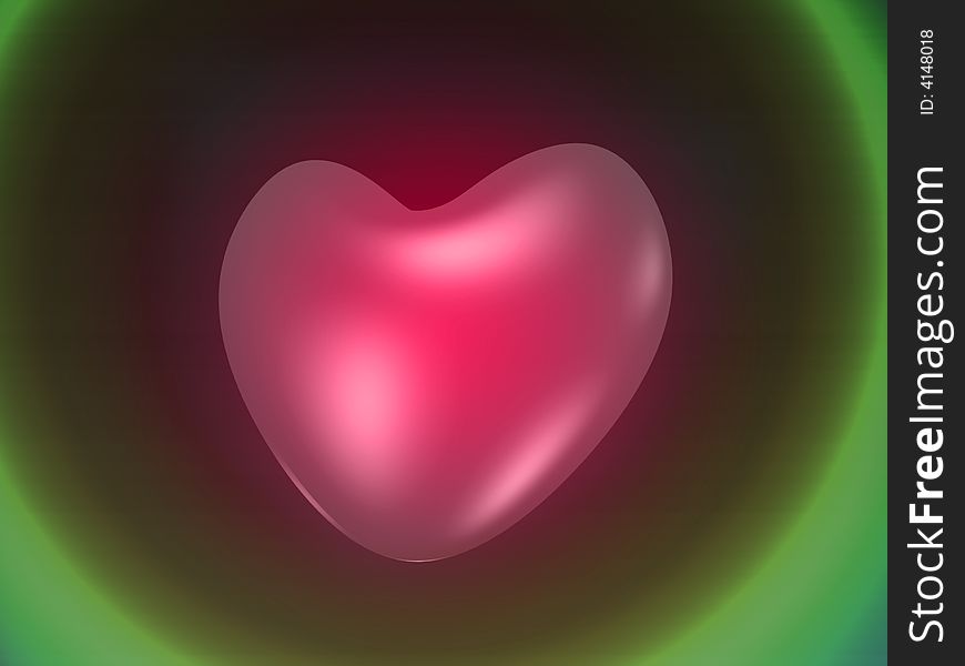 3d render of smooth pink heart. 3d render of smooth pink heart