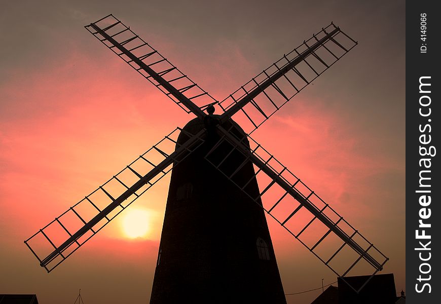 Windmill sunset