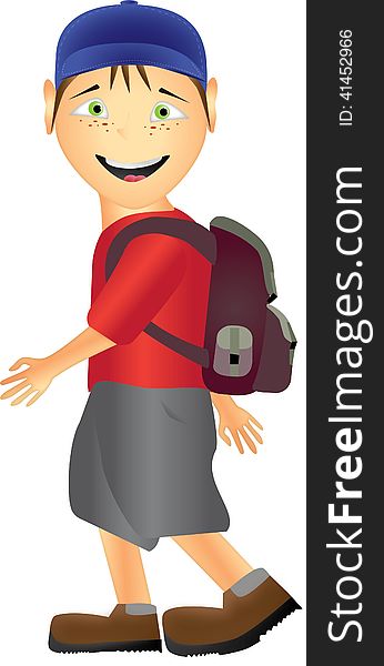 Vector school boy illustration cartoon. Vector school boy illustration cartoon