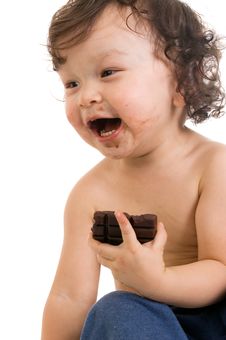 Child With Chocolate. Stock Photos