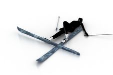 Fallen Skier Royalty Free Stock Photography