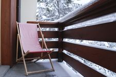 Winter Deck-chair Royalty Free Stock Image Winter Deck-chair Royalty Free Stock Image