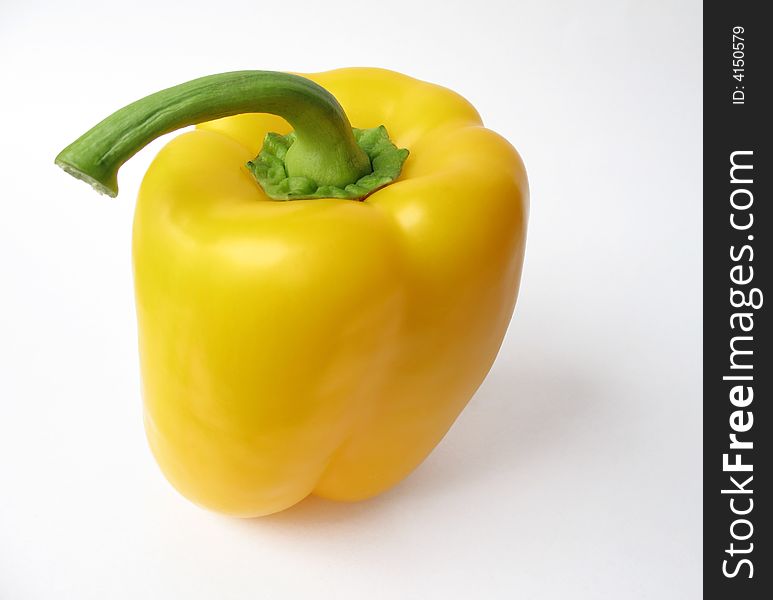 Yellow pepper on white backgorund