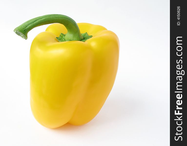 Yellow pepper on white backgorund