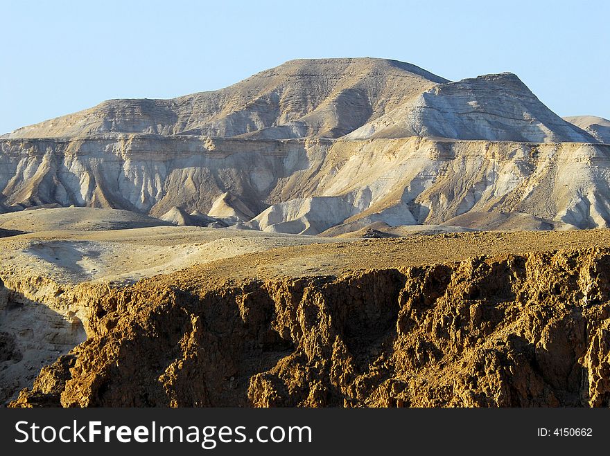 A dry red sand desert