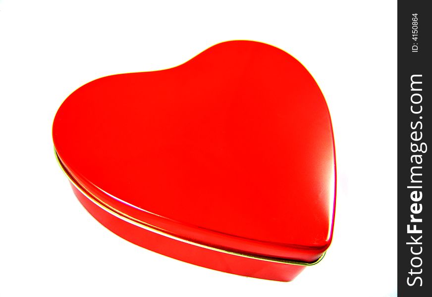 Red three-dimensional heart shape box isolated on white background. Good for Valentine's Day greeting card. Red three-dimensional heart shape box isolated on white background. Good for Valentine's Day greeting card.