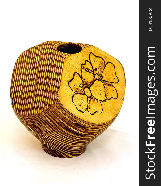 Decorative vase is made from tree. Decorative vase is made from tree