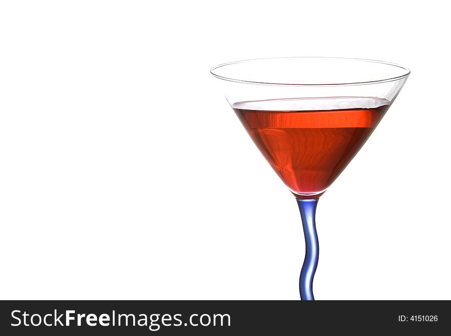 Red and blue martinin on a white background. Red and blue martinin on a white background.