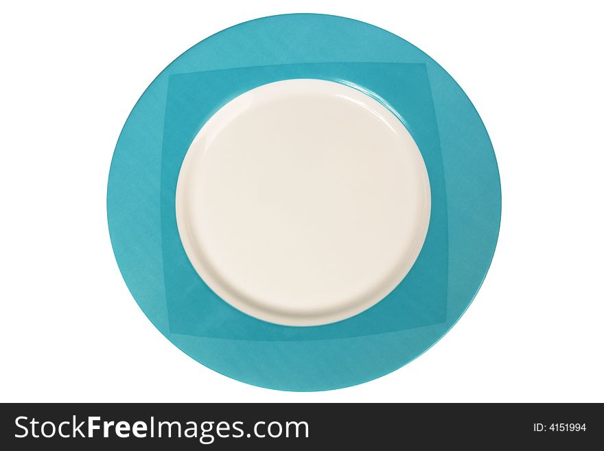 New and beautiful plate on a white background