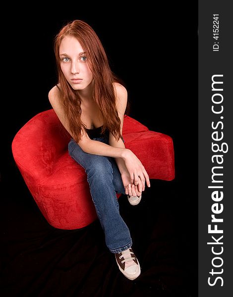 Beautiful Redhead Seated