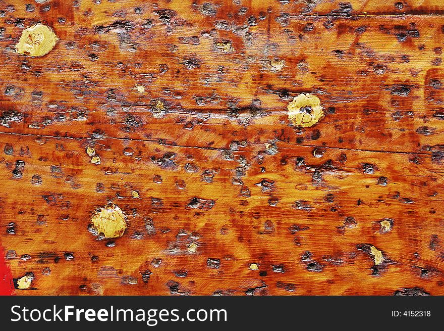 Wood texture of the side of a ship