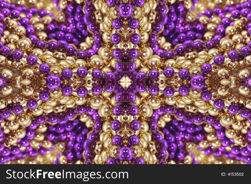 Abstract Background from Gold and Purple Beads