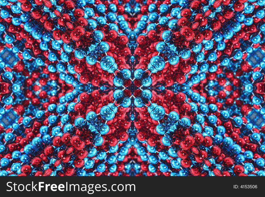 Red and Blue Beaded Abstract Background
