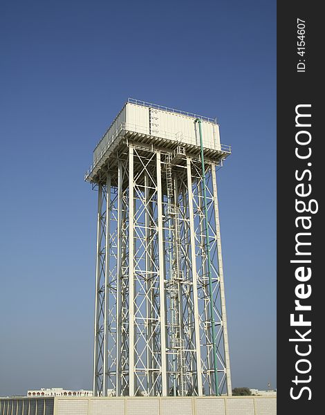 A big & high water storage tank.