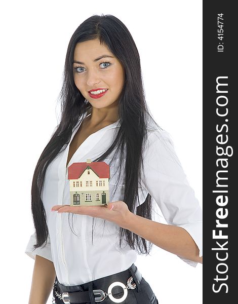 Business Woman Advertises Real Estate