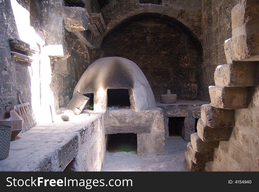 Old white oven in Peru