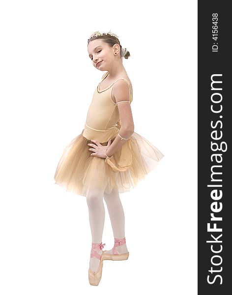 Cute young dancer girl posing