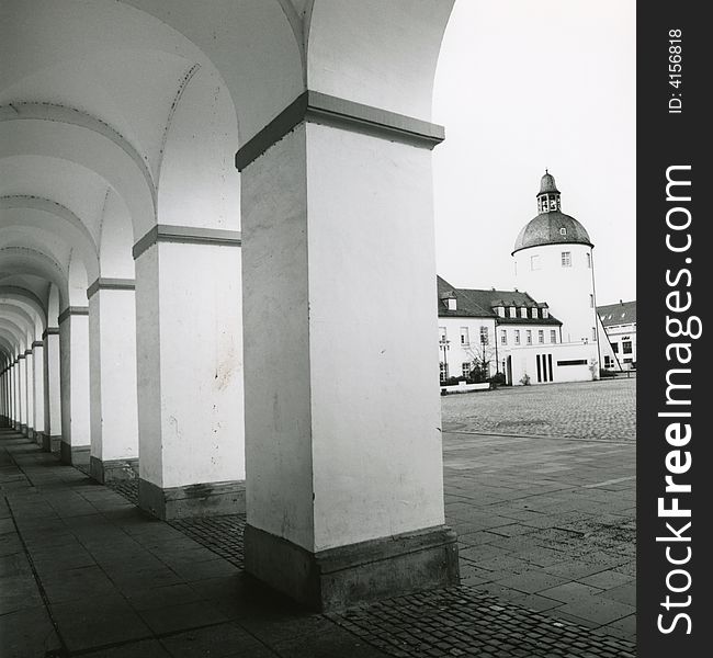 German Castle with Arcade and Tower