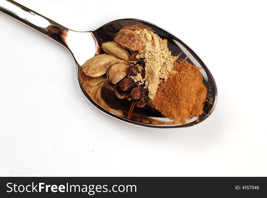 Spices in the spoon
