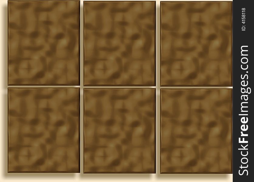 Design of rocky brown panels with shadow.