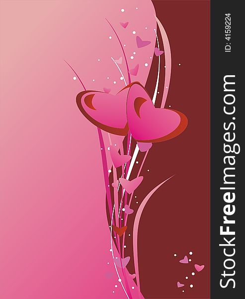 Hearts On The Pink Background