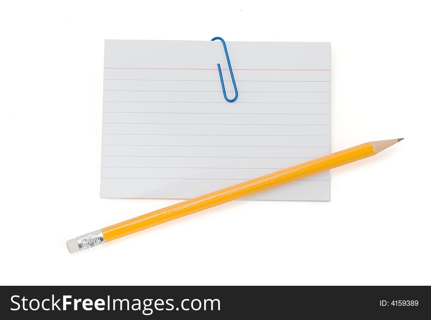 Notebook and pencil isolated on a white