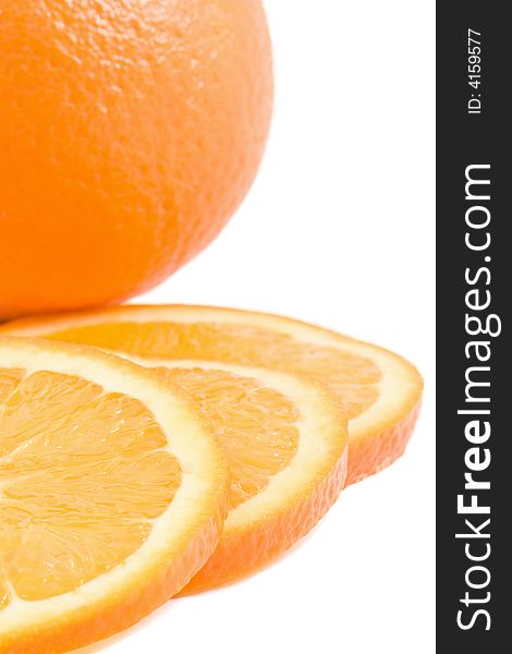 Orange slices isolated on white
