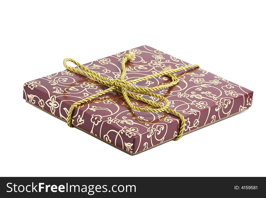 Fancy box with ornament isolated