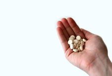 Handful Of Pills 2 Royalty Free Stock Photo