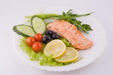 Stake From A Trout With Vegetables Royalty Free Stock Image Stake From A Trout With Vegetables Royalty Free Stock Image