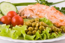 Stake From A Trout With Vegetables Royalty Free Stock Photos Stake From A Trout With Vegetables Royalty Free Stock Photos