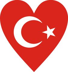 Heart Shaped Flag Of Turkey Royalty Free Stock Image