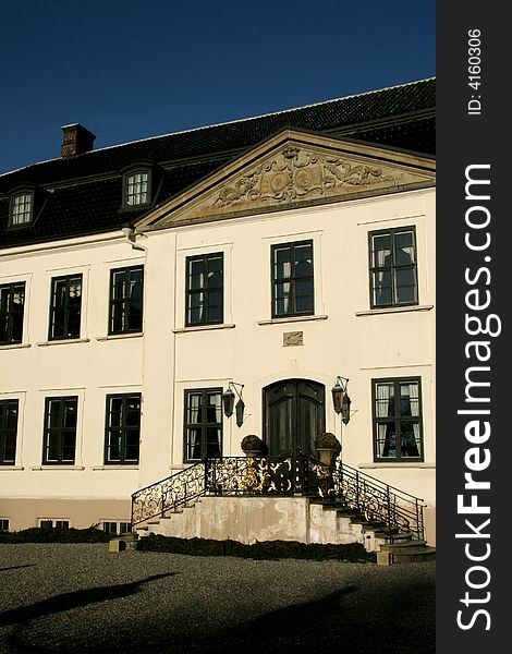 Old white house in Sarpsborg, Norway