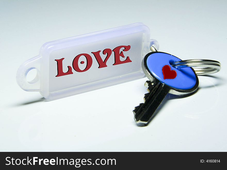 a love key isolated on a background