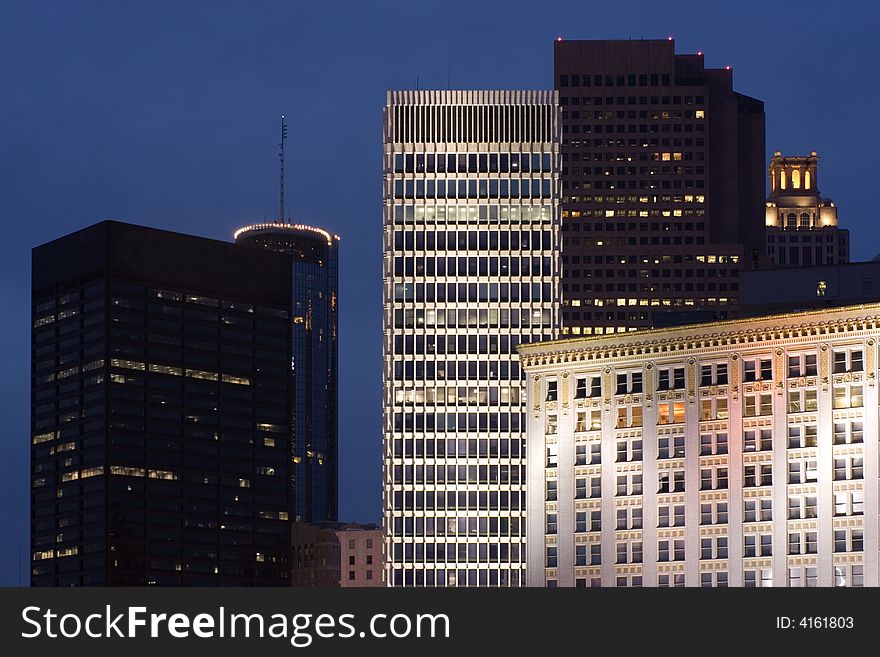 Downtown Atlanta, Georgia during blue hour.