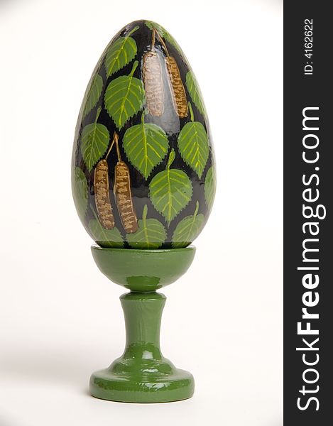 Green easter egg with figure. Green easter egg with figure.