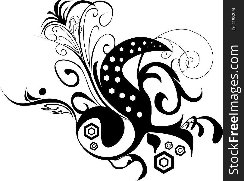 Black and white design ornament