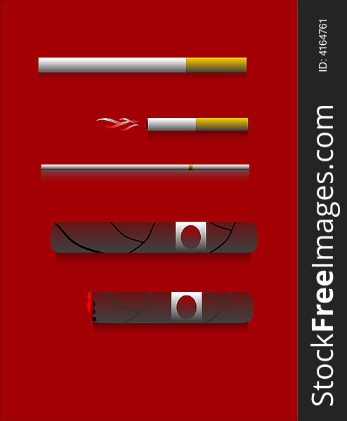 Cigarettes kinds & cigara vector illustration