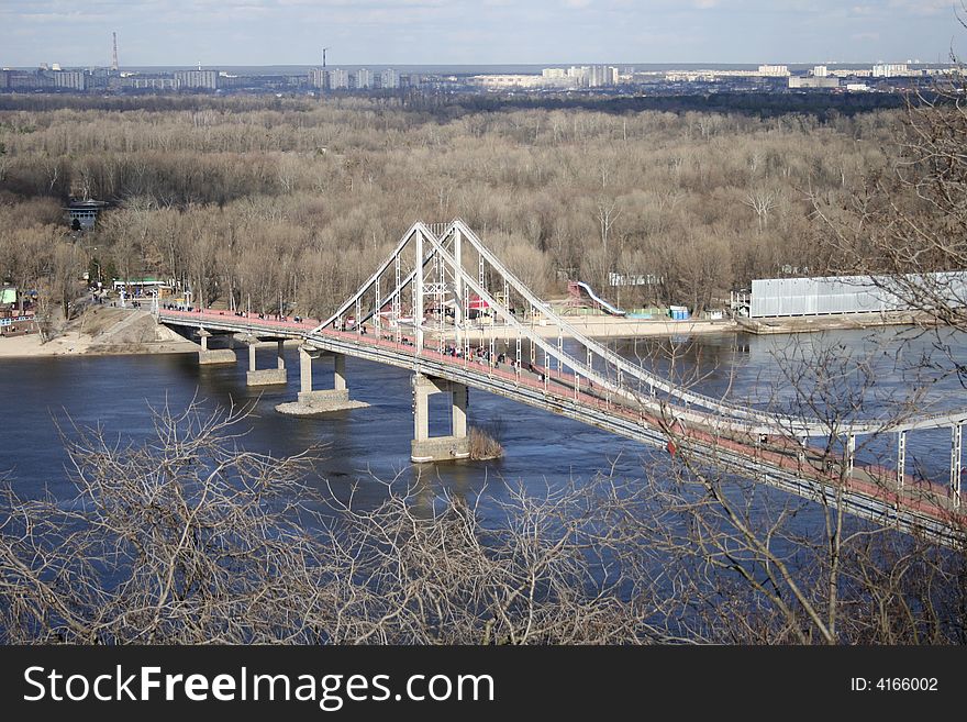 Bridge in the city. Eastern Europe