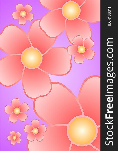 Vector illustration of red flowers