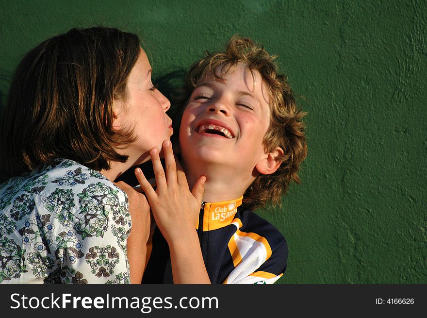 Close-up portrait of two children, nikon D70. Close-up portrait of two children, nikon D70