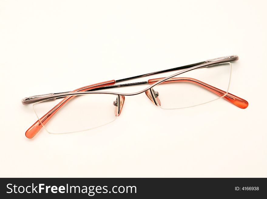 Eyeglasses on the white background