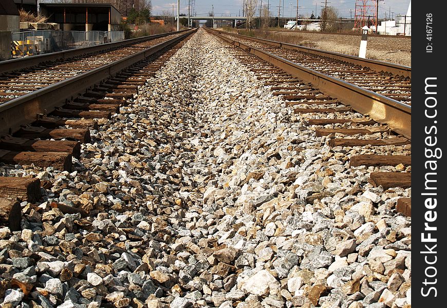 Railroad Tracks with Vanishing Point. Railroad Tracks with Vanishing Point